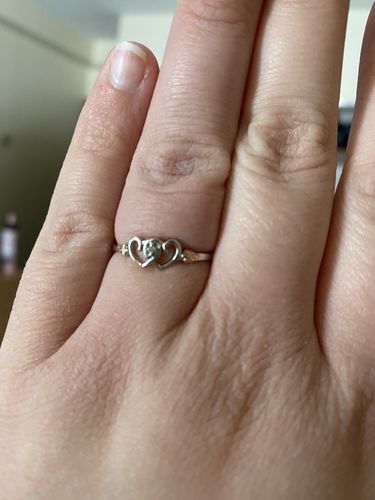Customer photo review of Twin Hearts & Diamond Black Hills Gold Ring