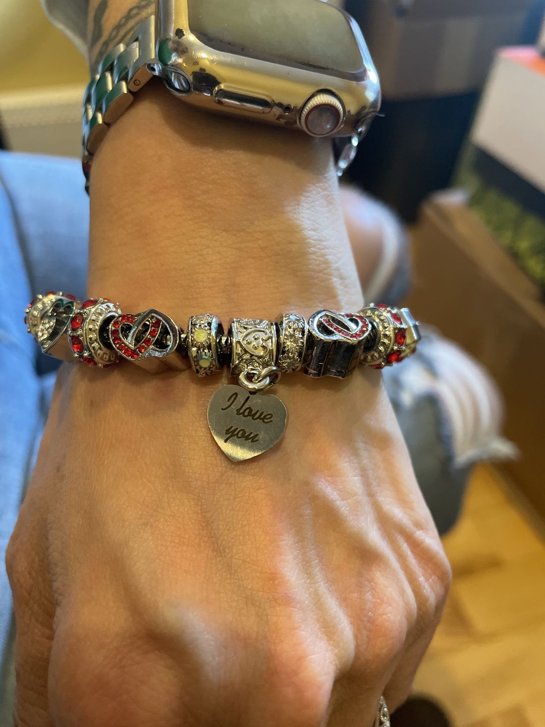 Customer photo review of I Love You Bracelet