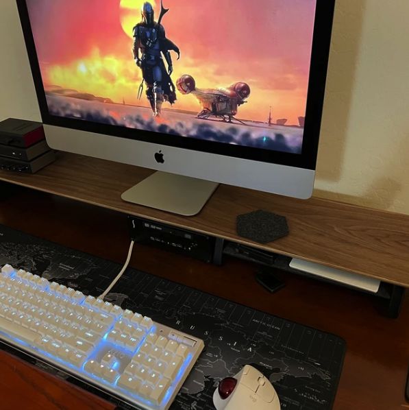 Customer photo review of Dual Monitor Stand