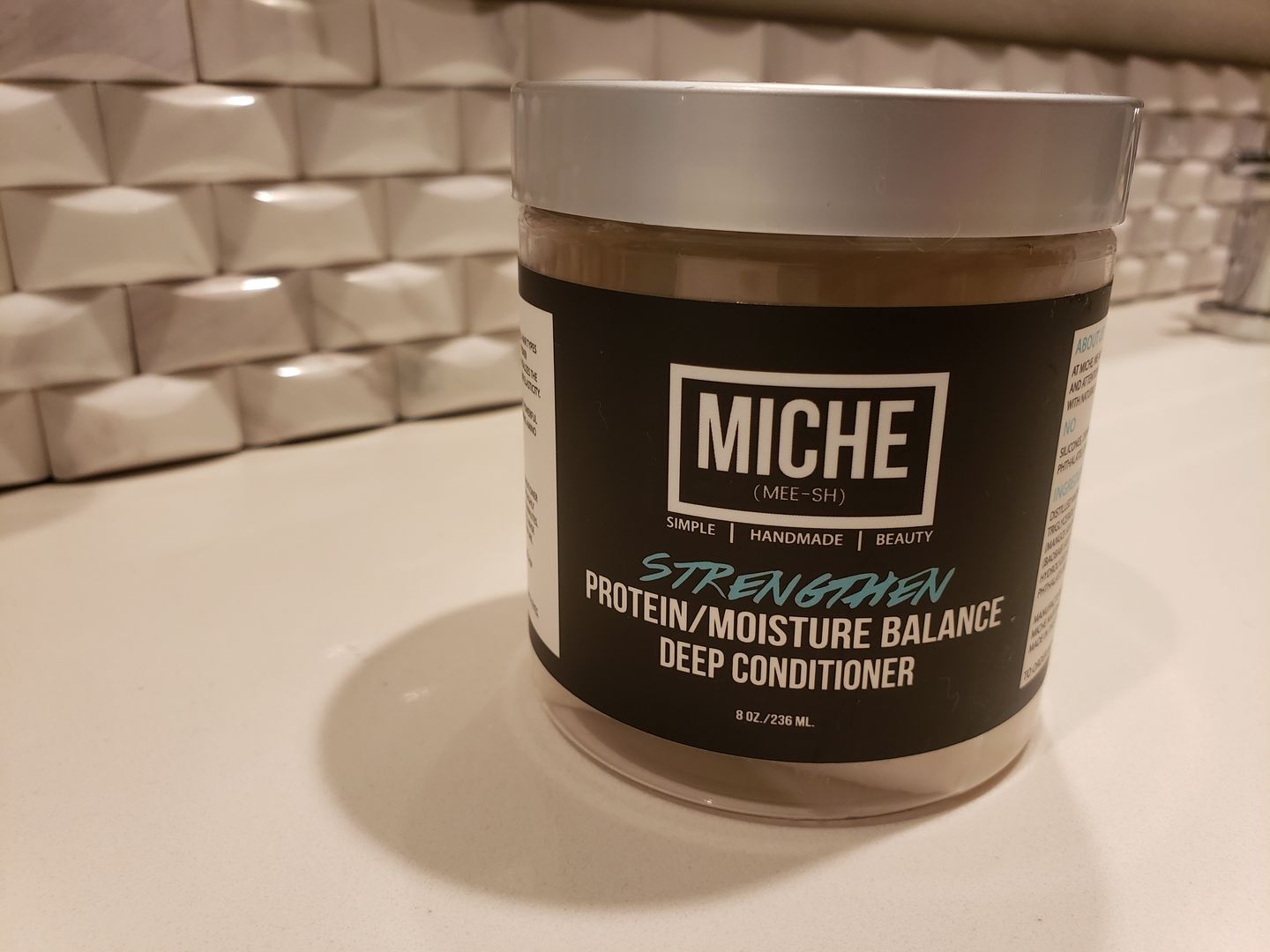 Customer photo review of STRENGTHEN Protein + Moisture Balancing Deep Conditioner