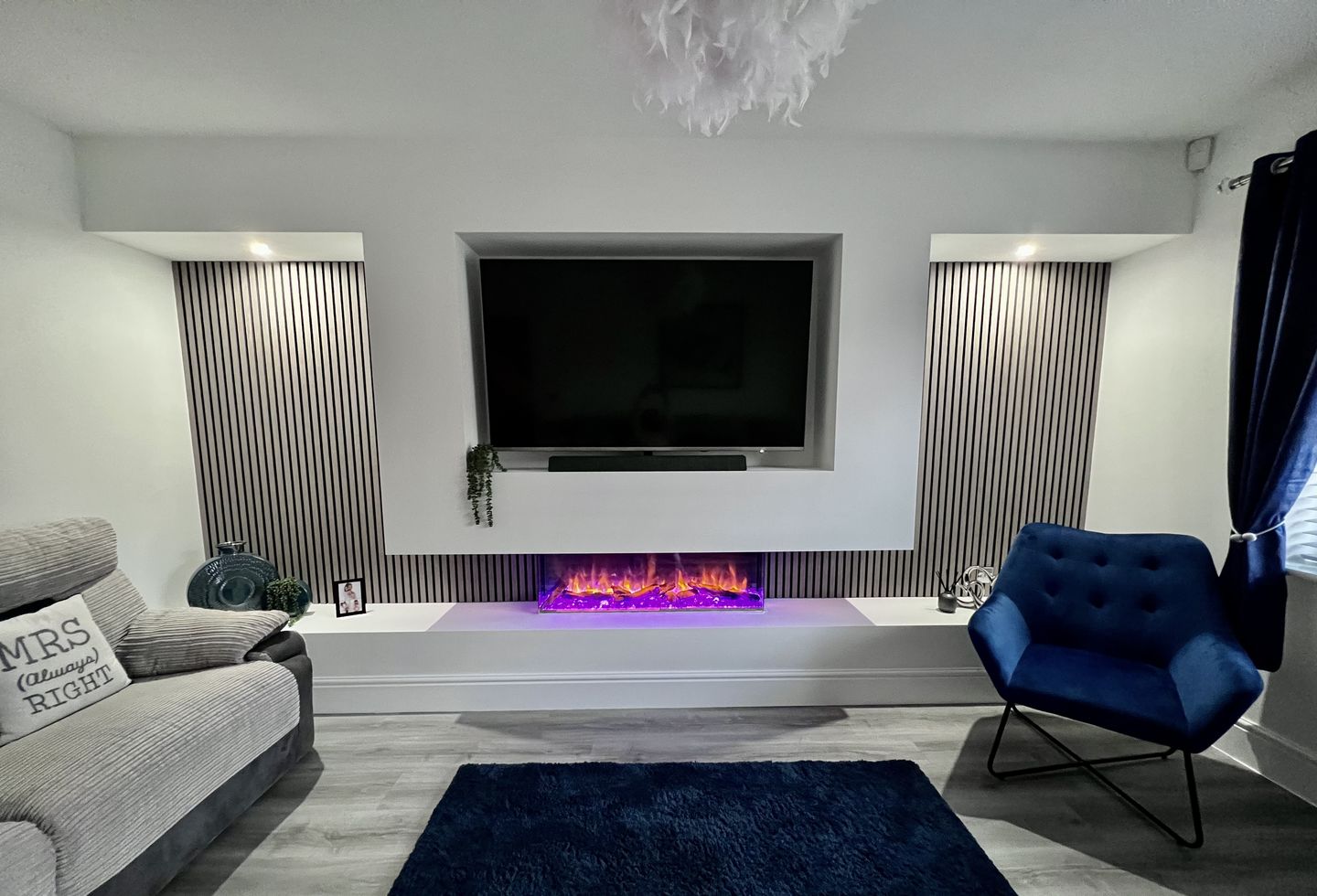 Customer photo review of SlatWall Acoustic Grey Oak