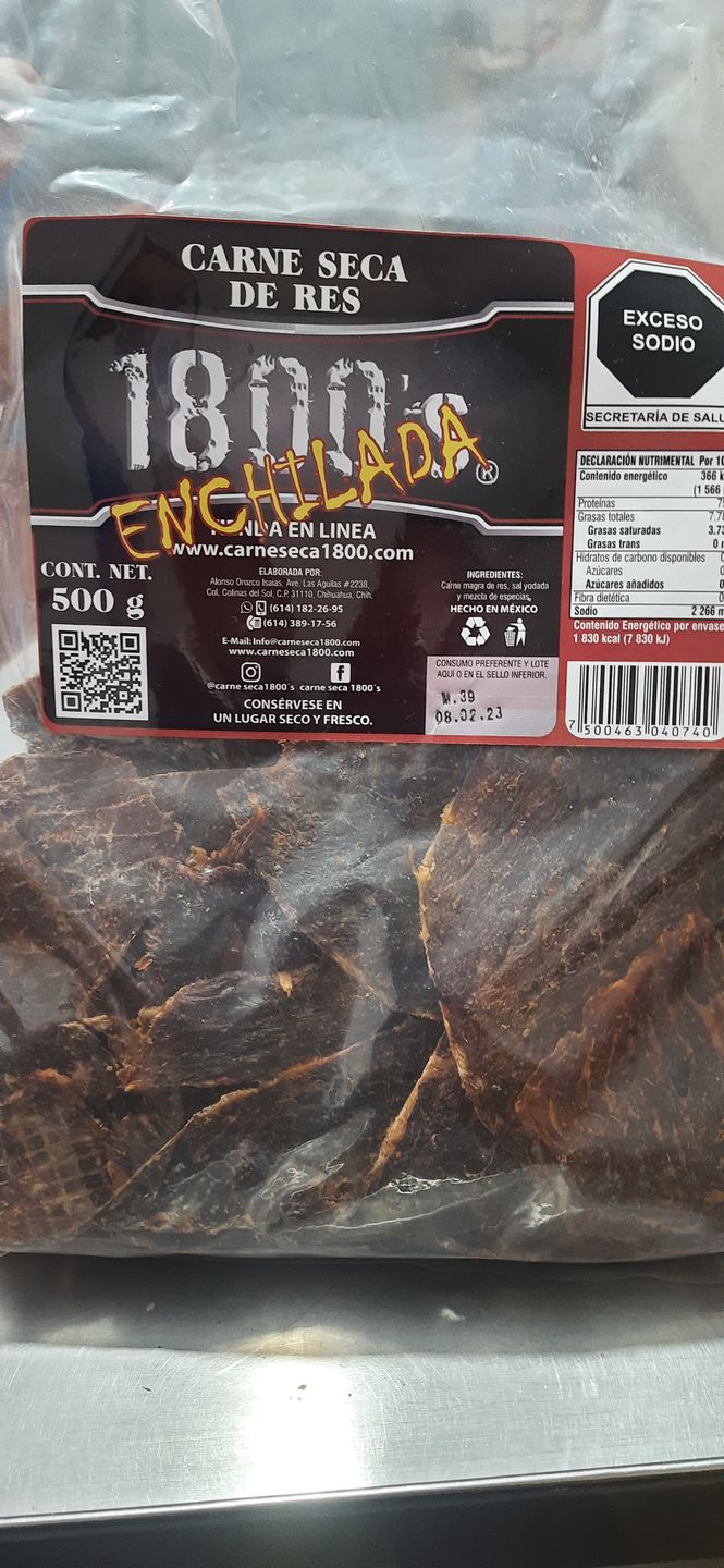 Customer photo review of Carne seca en trozo enchilada 500gr.