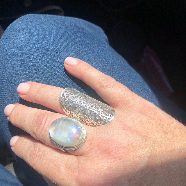 Customer photo review of Full Finger Statement Sterling Silver Ring