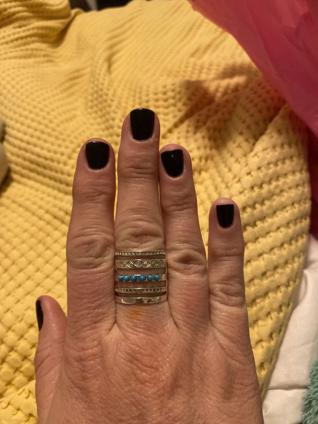 Customer photo review of Sterling Silver Southwestern Style Turquoise Ring