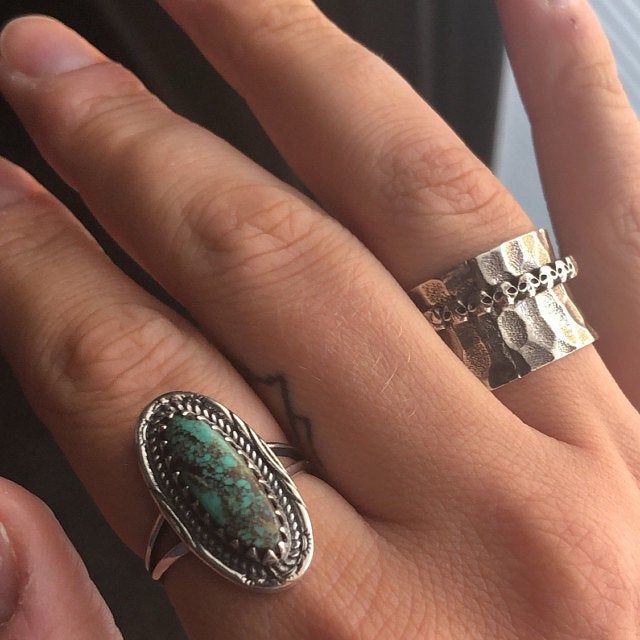 Customer photo review of Southwestern Style Real Turquoise Ring Sterling Silver