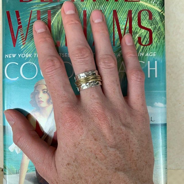 Customer photo review of Sterling Silver & Gold Wide Band Statement Ring