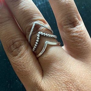 Customer photo review of Triple Chevron Boho Ring Sterling Silver