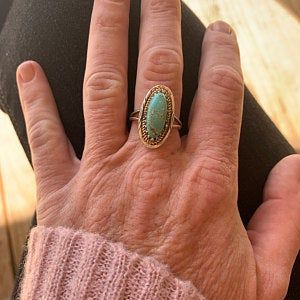 Customer photo review of Southwestern Style Real Turquoise Ring Sterling Silver