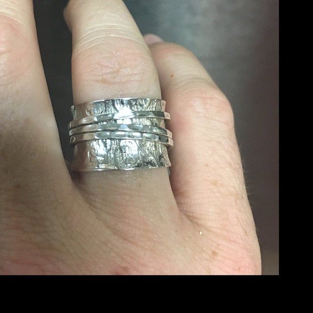 Customer photo review of Unique Fidget Spinner Ring Sterling Silver