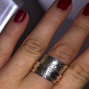 Customer photo review of Unique Fidget Spinner Ring Sterling Silver