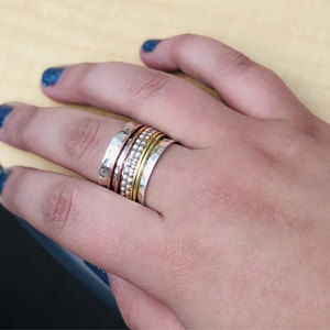 Customer photo review of Sterling Silver Two Tone Fidget Spinner Ring