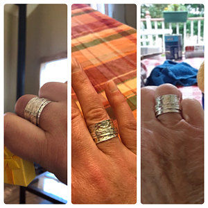 Customer photo review of Wide Band Silver Spinner Ring