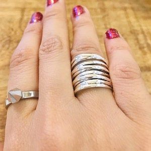Customer photo review of Chunky Wrap Wide Band Ring Sterling Silver