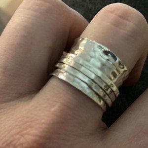 Customer photo review of Wide Band Silver Spinner Ring