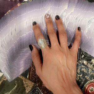 Customer photo review of Sterling Silver Boho Ring with Moonstone
