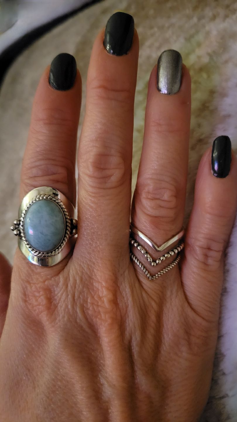 Customer photo review of Triple Chevron Boho Ring Sterling Silver
