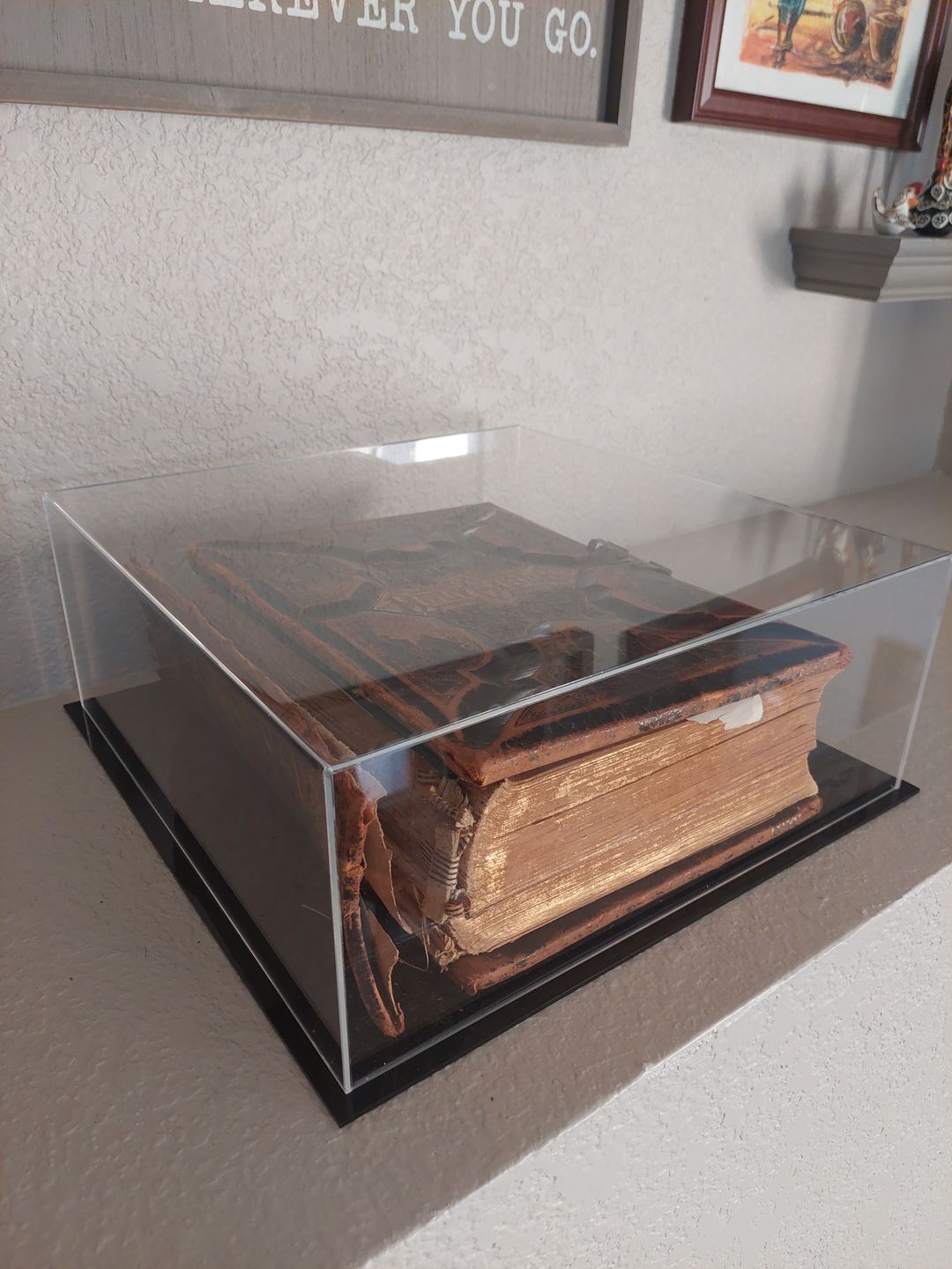 Customer photo review of Acrylic Double Sheet Book Display Cases