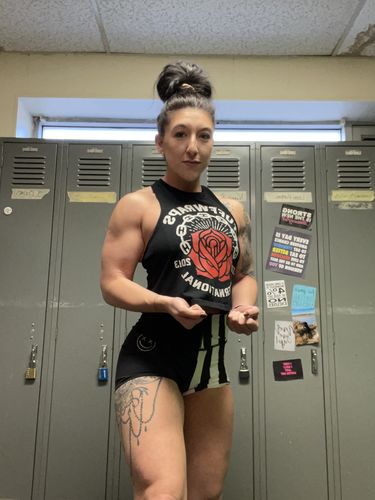 Customer photo review of Salty Savage™ Ladies High Waist "Cruella Vibes" Spliced Training Shorts | Wet Suit Performance | Black/White Striped