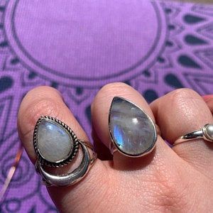 Customer photo review of Sterling Silver Teardrop Large Moonstone Ring