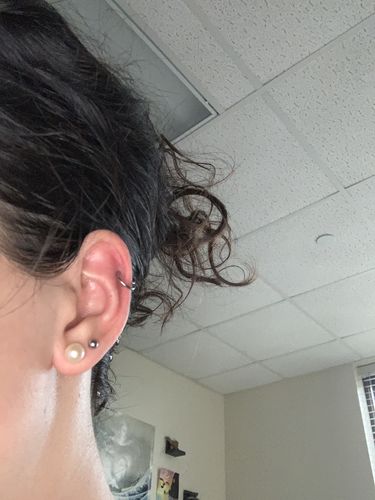 Customer photo review of Hinged Clicker Segment Ring Daith, Conch, Nose, Septum