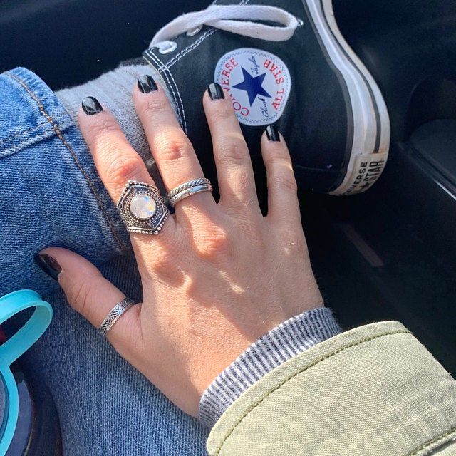 Customer photo review of Sterling Silver Boho Ring with Moonstone