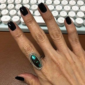 Customer photo review of Southwestern Style Real Turquoise Ring Sterling Silver