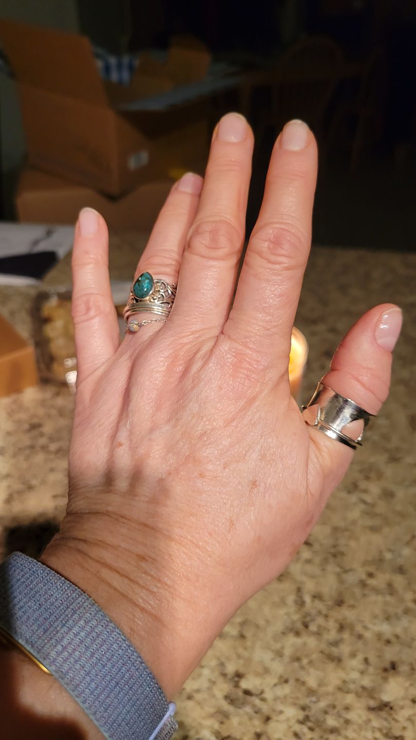 Customer photo review of Sterling Silver Spinner Teardrop Turquoise Ring