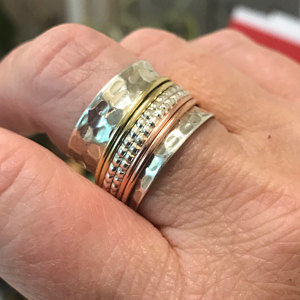 Customer photo review of Sterling Silver Two Tone Fidget Spinner Ring