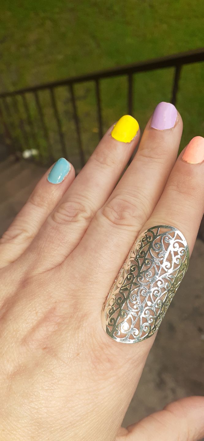 Customer photo review of Full Finger Statement Sterling Silver Ring
