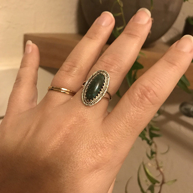 Customer photo review of Southwestern Style Real Turquoise Ring Sterling Silver
