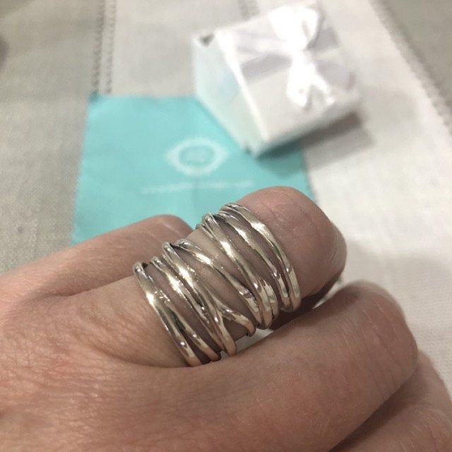 Customer photo review of Chunky Wrap Wide Band Ring Sterling Silver