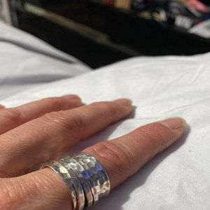 Customer photo review of Wide Band Silver Spinner Ring