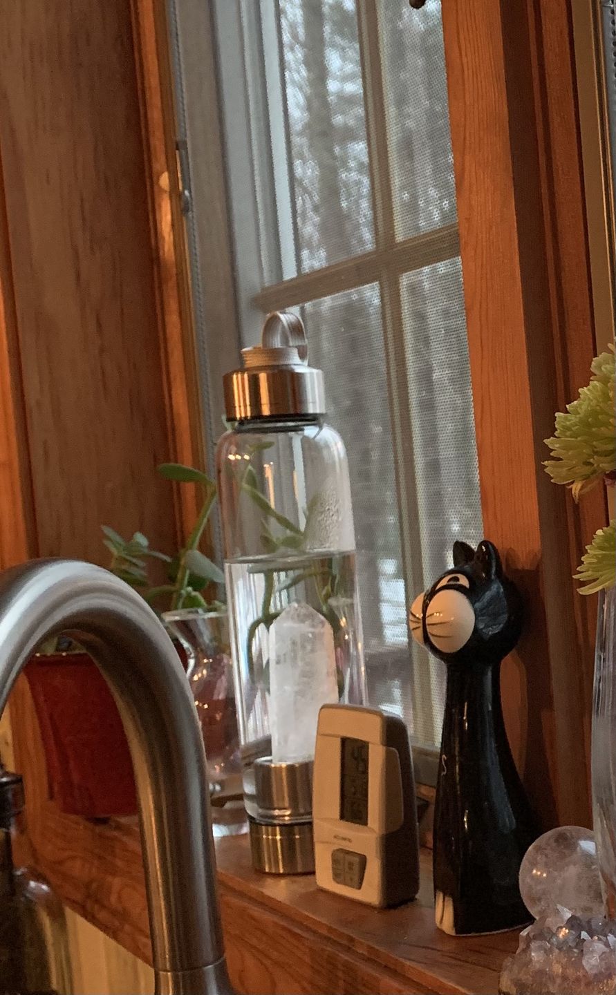 Customer photo review of Crystal Wand Water Bottle + Protective Sleeve (Stainless Steel)