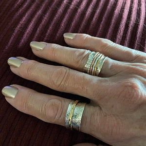 Customer photo review of Two Tone Meditation Spinner Ring Sterling Silver