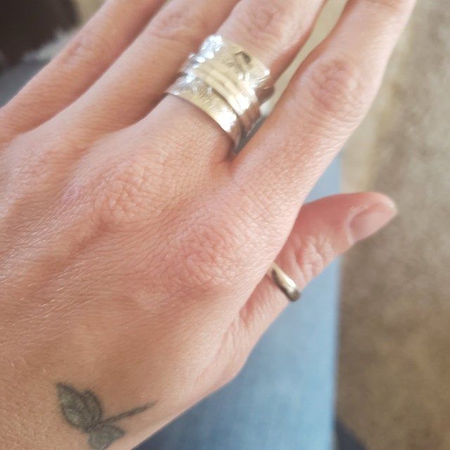 Customer photo review of Unique Fidget Spinner Ring Sterling Silver