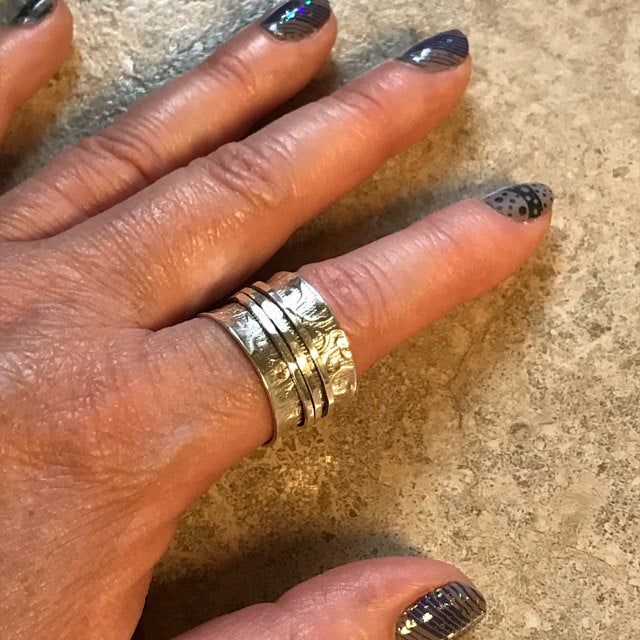 Customer photo review of Unique Fidget Spinner Ring Sterling Silver