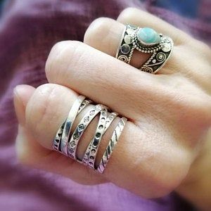 Customer photo review of Wrap Ring with Boho Engraving Sterling Silver