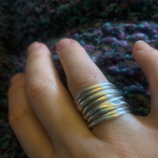 Customer photo review of Chunky Wrap Wide Band Ring Sterling Silver