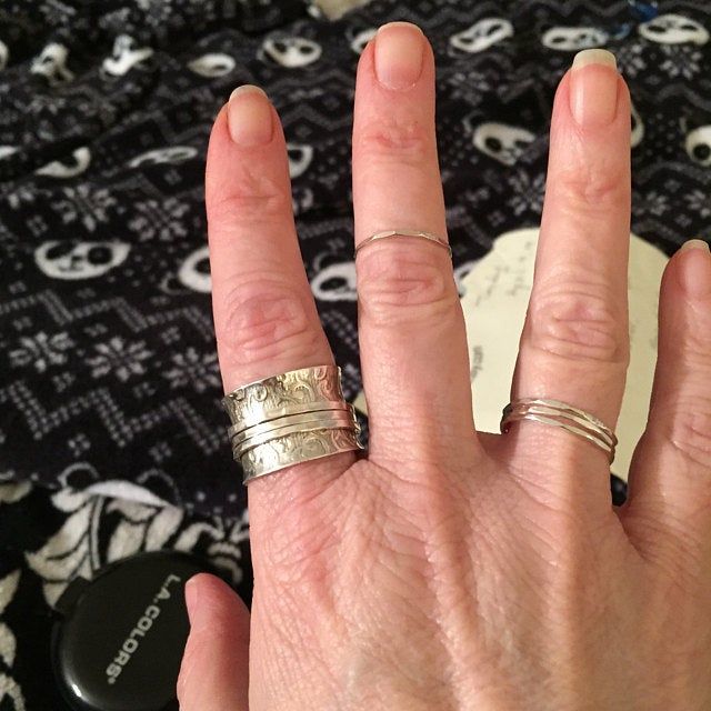 Customer photo review of Unique Fidget Spinner Ring Sterling Silver