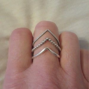 Customer photo review of Triple Chevron Boho Ring Sterling Silver