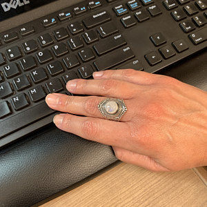 Customer photo review of Sterling Silver Boho Ring with Moonstone