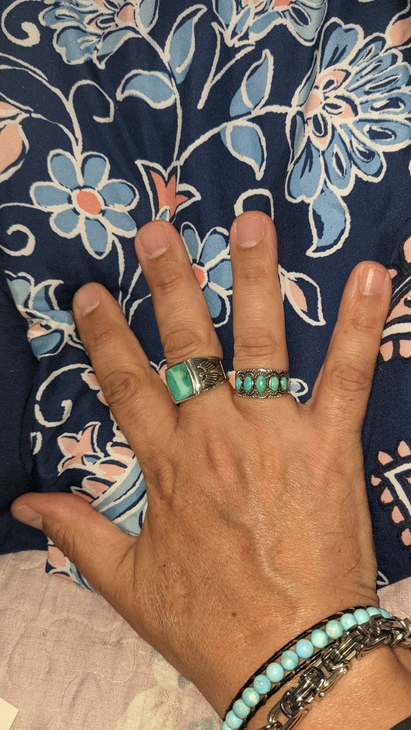 Customer photo review of Eagle Turquoise Ring for Men Sterling Silver