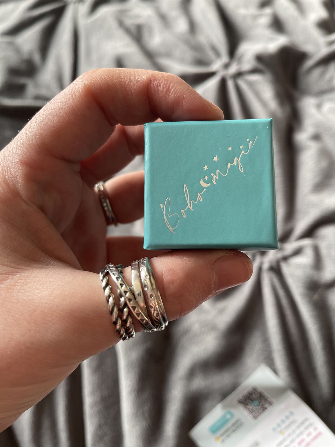 Customer photo review of Wrap Ring with Boho Engraving Sterling Silver
