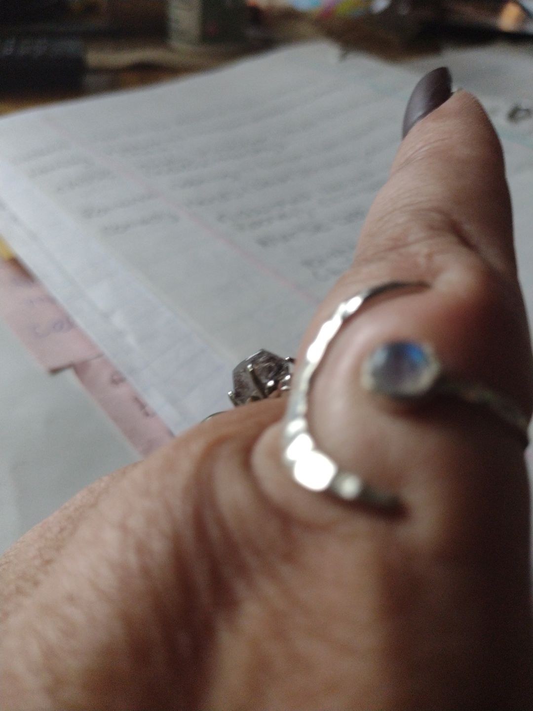 Customer photo review of Sterling Silver Crescent Moon Ring with Moonstone