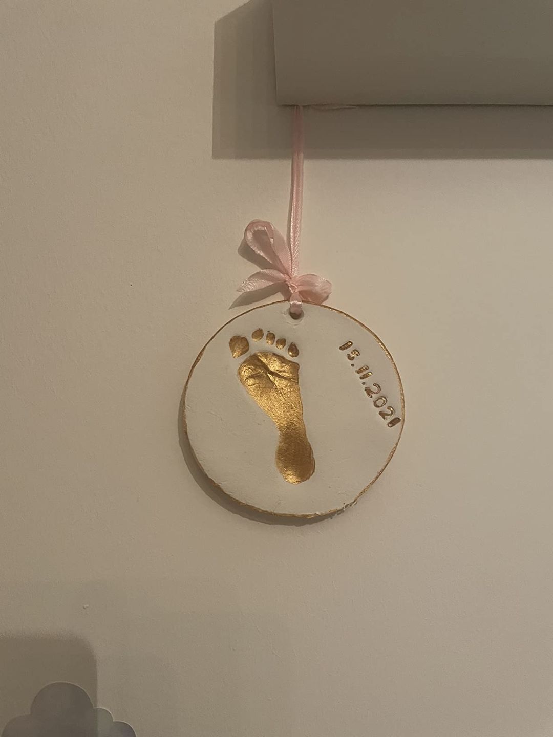 Customer photo review of CHERISH Baby Handprint Keepsake Ornament