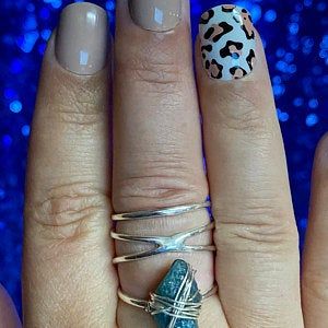 Customer photo review of Natural Raw Apatite Wire Wrapped Ring Sterling Silver