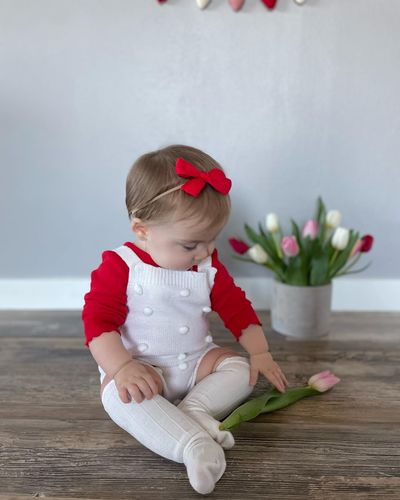 Customer photo review of Knit pompom jumpsuit- white