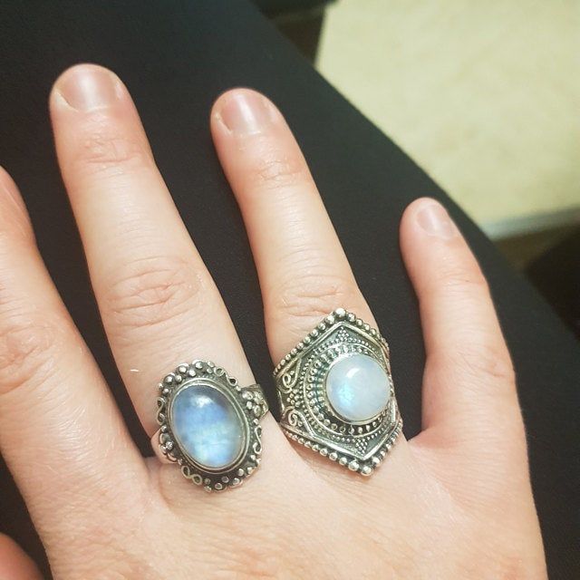 Customer photo review of Sterling Silver Boho Ring with Moonstone