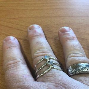 Customer photo review of Triple Chevron Boho Ring with Moonstone Sterling Silver