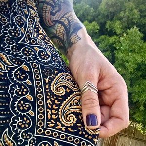 Customer photo review of Triple Chevron Boho Ring Sterling Silver